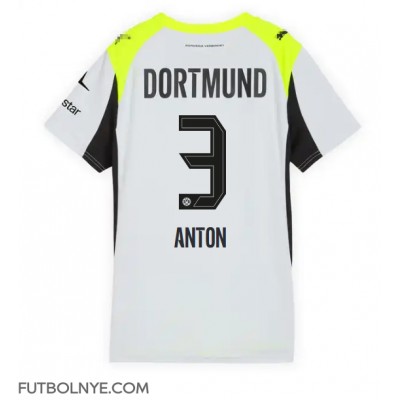 Camiseta Borussia Dortmund Waldemar Anton #3 Visitante Equipación para mujer 2025-26 manga corta Camiseta Borussia Dortmund Waldemar Anton #3 Visitante Equipación para mujer 2025-26 manga corta